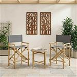 vidaXL Vouwbare Regisseursstoel 2 pcs Naturel Bamboe