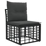 vidaXL Modulaire Outdoor Armloze Sofa Eenheid Zwart poly rattan