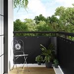 vidaXL Balkon Scherm met Oogjes Zwart