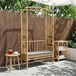 vidaXL Tuinboog met Bank Donkergrijs 115 x 50 x 205 cm Bamboe