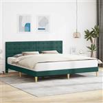 vidaXL Bedframe met hoofdeinde Donkergroen 200 x 200 cm Stof