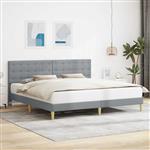 vidaXL Bedframe met hoofdeinde Lichtgrijs 180 x 200 cm Stof