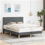 vidaXL Bedframe met hoofdeinde Donkergrijs 160 x 200 cm Stof