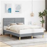 vidaXL Bedframe met hoofdeinde Lichtgrijs 160 x 200 cm Stof