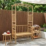 vidaXL Tuinboog met Bank Naturel 115 x 50 x 205 cm Bamboe