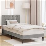 vidaXL Bedframe met hoofdeinde Lichtgrijs 100 x 200 cm Fluweel
