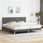 vidaXL Bedframe met hoofdeinde Donkergrijs 180 x 200 cm Stof