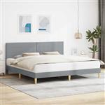 vidaXL Bedframe met hoofdeinde Lichtgrijs 180 x 200 cm Stof