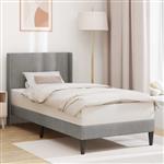 vidaXL Bedframe met hoofdeinde Lichtgrijs 90 x 200 cm Fluweel