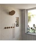 BWS Inbouw Regendouche | Sensa | Brons | Wanduitloop | 32cm Hoofddouche met Handdouche | Stopkranen 