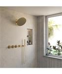 BWS Inbouw Regendouche | Sensa | Goud | Wanduitloop | 32cm Hoofddouche met Handdouche | Stopkranen |