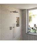BWS Inbouw Regendouche | Sensa | Gunmetal | Wanduitloop | 30cm Hoofddouche met Handdouche | Drukknop