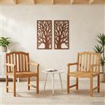 vidaXL Tuinstoel 2 pcs Naturel 58 x 60 x 93 cm Massief Teakhout