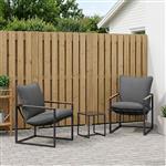 vidaXL Tuinbankenset 3 pcs Zwart en Anthraciet Staal