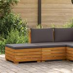 vidaXL Tuin loungeset met kussen 2 Stuk Bruin Massief Acaciahout