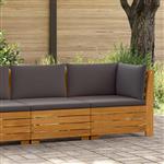 vidaXL Tuin loungeset met kussen 2 Stuk Bruin Massief Acaciahout