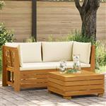 vidaXL Tuin loungeset met kussen 2 Stuk Bruin Massief Acaciahout