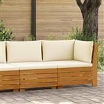 vidaXL Tuin loungeset met kussen 2 Stuk Bruin Massief Acaciahout