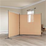 vidaXL 2-Panelen Kamerscherm Beige 348 x 180 cm Stof