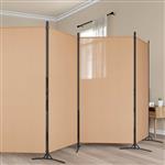 vidaXL 5-Panel Room Divider Beige 433 x 180 cm Stof