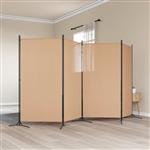 vidaXL 4-panelen roomdivider Beige 346 x 180 cm Stof