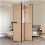 vidaXL 3-Panel Room Divider Beige 150 x 220 cm Stof