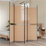 vidaXL 4-Panel Room Divider Beige 200 x 180 cm Stof