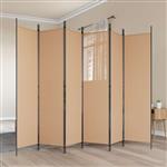 vidaXL 6-Panelen Kamerscherm Beige 300 x 200 cm Stof