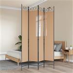 vidaXL 4-panelen roomdivider Beige 160 x 220 cm Stof