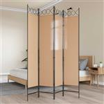vidaXL 4-panelen roomdivider Beige 160 x 200 cm Stof