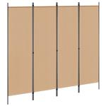 vidaXL 4-panelen roomdivider Beige 200 x 180 cm Stof