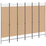 vidaXL 6-Panelen Kamerscherm Beige 240 x 180 cm Stof