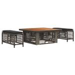 vidaXL Tuin eettafelset 3 pcs Grijs en Donkergrijs poly rattan