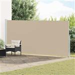 vidaXL Uittrekbaar Zijscherm Beige 600 x 220 cm Polyester