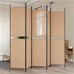 vidaXL 5-panelen kamerscherm Beige 250 x 200 cm Stof