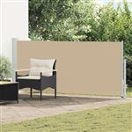 vidaXL Uittrekbaar Zijscherm Beige 300 x 120 cm Polyester