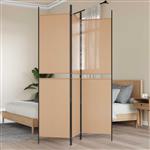 vidaXL 3-Panel Room Divider Beige 150 x 200 cm Stof