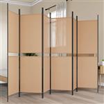 vidaXL 6-Panelen Kamerscherm Beige 300 x 180 cm Stof