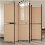 vidaXL 5-Panel Room Divider Beige 250 x 180 cm Stof