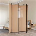 vidaXL 5-Panel Room Divider Beige 250 x 220 cm Stof