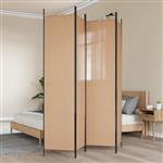 vidaXL 4-panelen roomdivider Beige 200 x 220 cm Stof