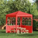 vidaXL Party Tent Zijwand 2 pcs 200 x 195 cm Rood PE en staal