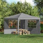 vidaXL Party Tent Zijwand 2 pcs 300 x 195 cm Lichtgrijs PE en staal