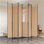 vidaXL 6-Panelen Kamerscherm Beige 240 x 220 cm Stof