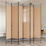vidaXL 6-Panelen Kamerscherm Beige 240 x 200 cm Stof