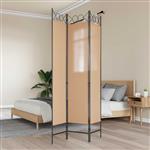 vidaXL 3-Panel Room Divider Beige 120 x 200 cm Stof