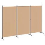 vidaXL 3-Panel Room Divider Beige 260 x 180 cm Stof