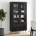 vidaXL Glazen Display Kast Zwart 90 x 35 x 175 cm