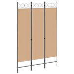 vidaXL 3-Panel Room Divider Beige 120 x 180 cm Stof