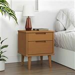vidaXL Nachtkastje met lade Caramel 40 x 35 x 48 cm Massief grenenhout